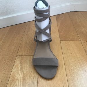 Report suede tan wedge shoes